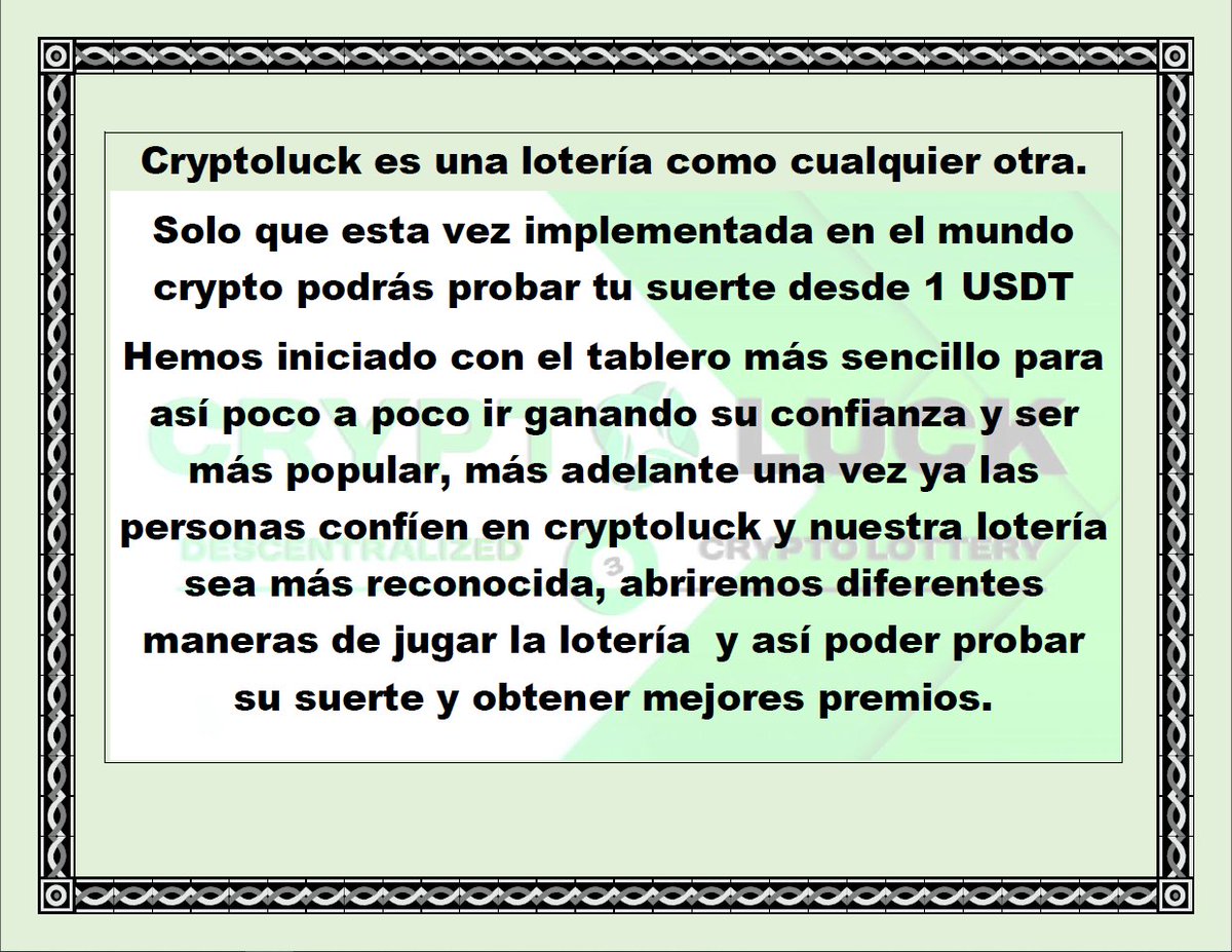 CryptLuck2024's tweet photo. Hola gente, muy buen día, aquí pongo a disposición una explicación mas detallada del proyecto Crypto Luck.
Les esperamos en nuestro grupo de Telegram:
https://t.co/ZkvMnTmY6a https://t.co/3jIzCMF1IB