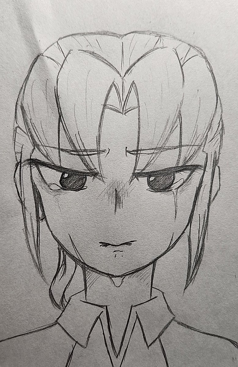 FY21487's tweet photo. 何となく描きたくなった泣き顔。
描いているこちらが辛くなってしまった……。 https://t.co/JWZmusaQ8l