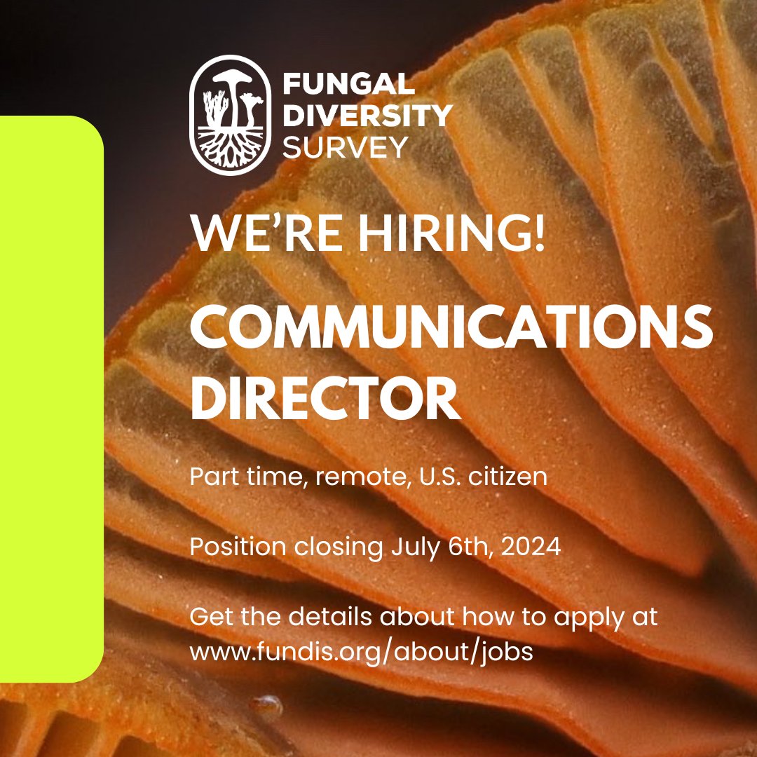 📣🍄 Love fungi? Be our voice! We are hiring a Communications Director! Spread the word! fundis.org/about/jobs