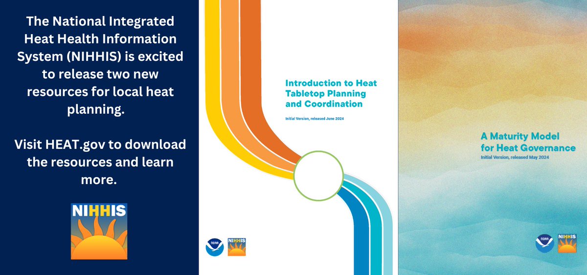 NOAAClimate's tweet photo. Working to help build #heat resilience in your community? @HeatGov recently released two new resources to support communities and local leaders with their heat planning and evaluation efforts.

Visit https://t.co/WOnR87fkrs to download the resources and get more information https://t.co/y7UKbtbjyT