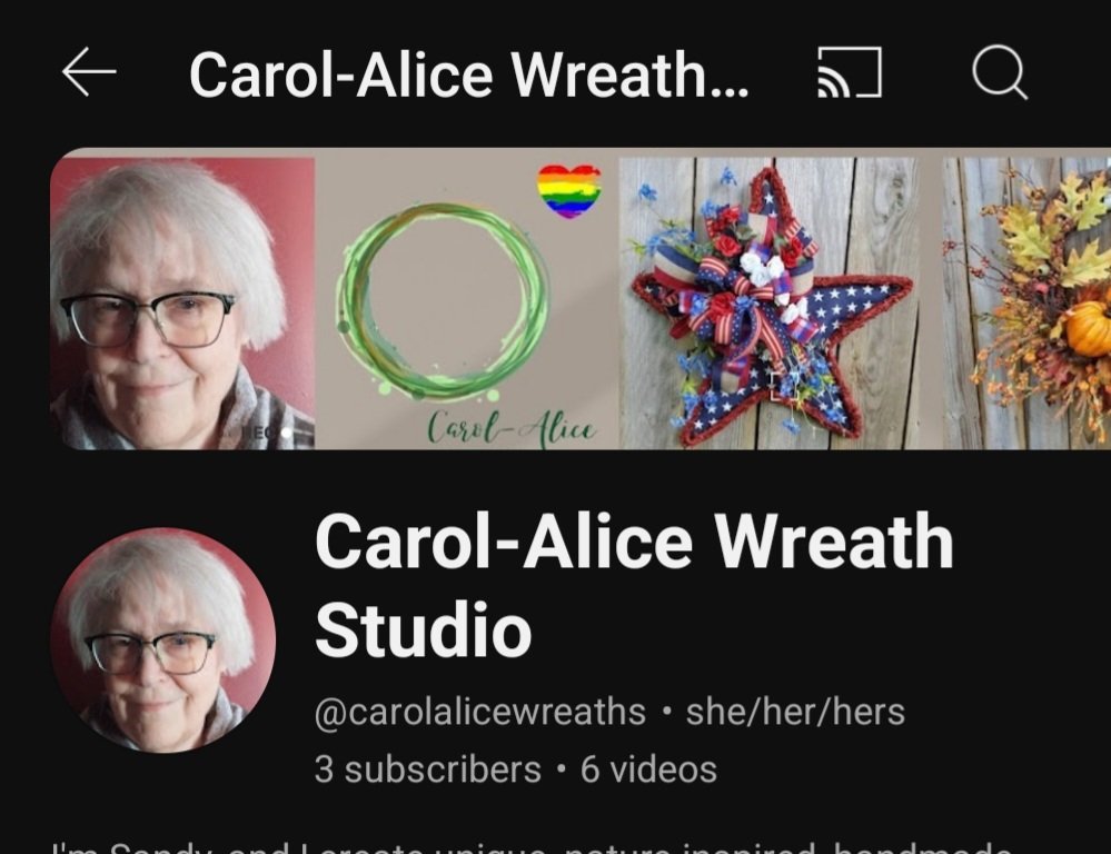 SandraEnness's tweet image. FINALLY added a YouTube channel to the mix - @carolalicewreaths. Don't know why I waited so long. #newchannelalert #watchandsubscribe #youtubecreatives