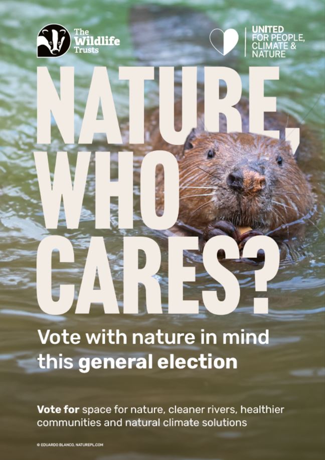 Show you care about nature this #GeneralElection by displaying one of our posters in your window loud and proud!

Download one of our posters today and show that YOU care for nature and want your parliamentary candidates to care too
👉 wildlifetrusts.org/general-electi…