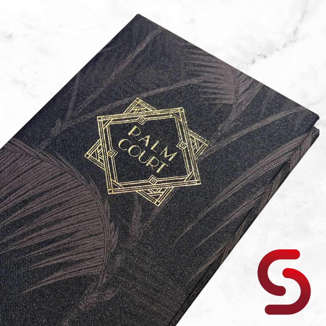 SmartUKSupplies's tweet image. This Buckram Bill Presenter, created for Palm Court at the @gphotelandspa, features a stunning full-colour digital print and gold foil deboss. 

Enquire - smartuk.net/menu-covers/lo…

#menucovers #menucover #billpresenters #billpresenter #buckram