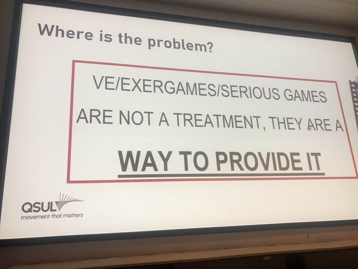 Here’s <a href="/MCollOmana/">Mireia Coll Omaña</a> speaking about VR and exergames and how we are using them in the INTENSIVE RCT at #QSUL11 <a href="/NeurorehabUCLP/">Neurorehab at Queen Square</a>