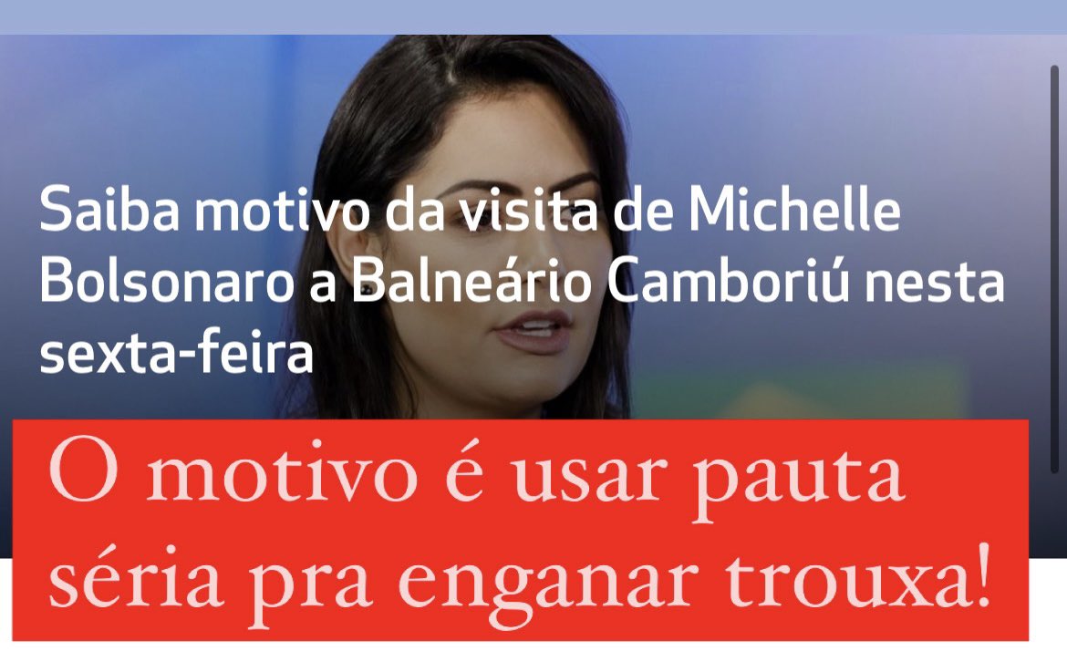 🚨Alerta de golpe!

Muito bacana o projeto para atender pessoas autistas em Balneário Camboriú, mas a inauguração realizada hoje foi eleitoreira e flagrantemente ilegal. Michelle Bolsonaro não “entregou” nada porque não teve qualquer participação na obra. Basta de desinformação!