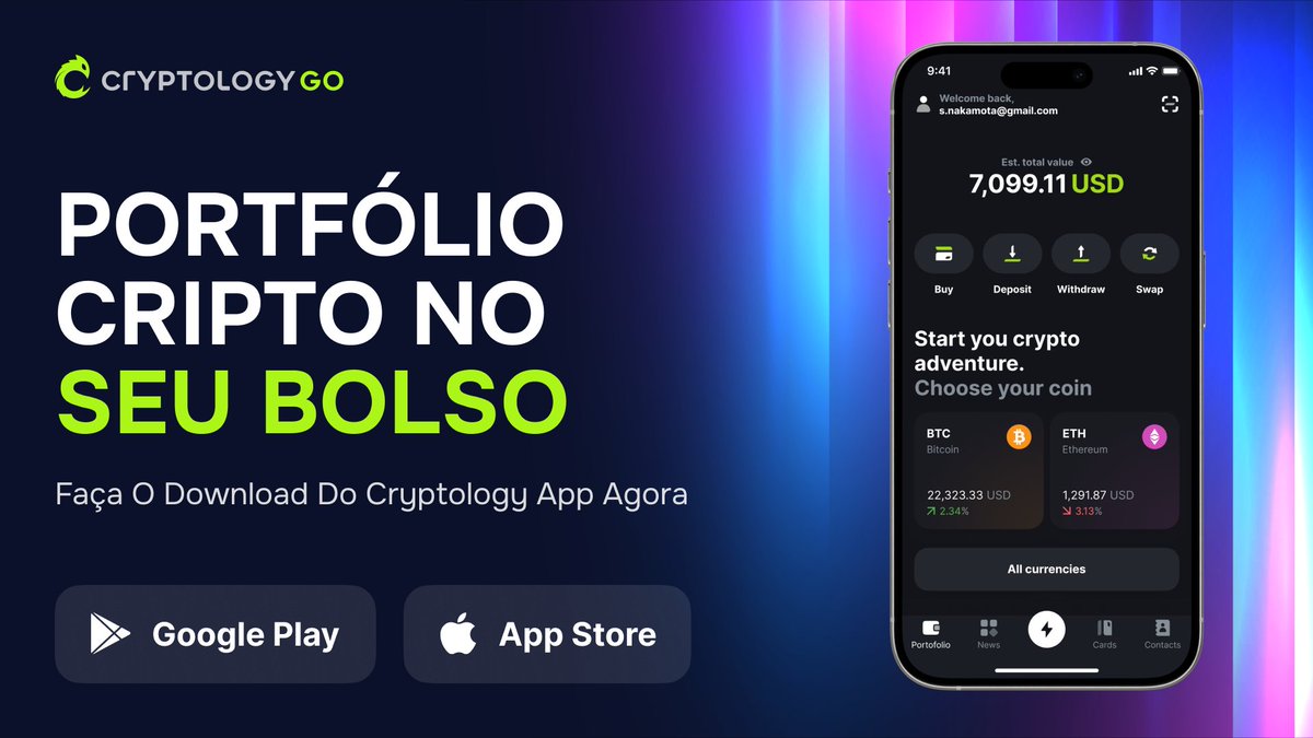 O aplicativo CryptologyGO está disponível na AppStore e PlayStore para aproveitar suas criptos em qualquer lugar! 📱go.cryptology.com/App

✅ Baixe gratuitamente
✅ Acesse mais de 300 criptomoedas
✅ Compre diretamente com cartão
✅ Participação em até 21% APR

… aproveite!