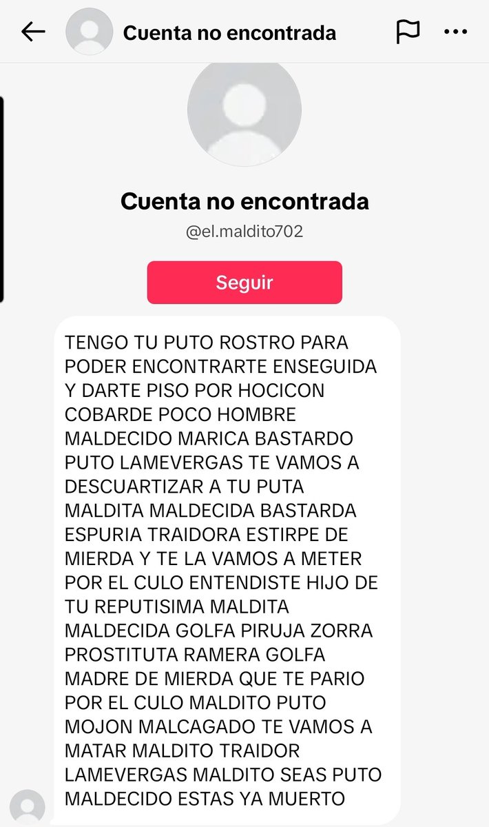 JorgeArmandoR_'s tweet image. El mensaje que me llega a mi cuenta de TikTok.