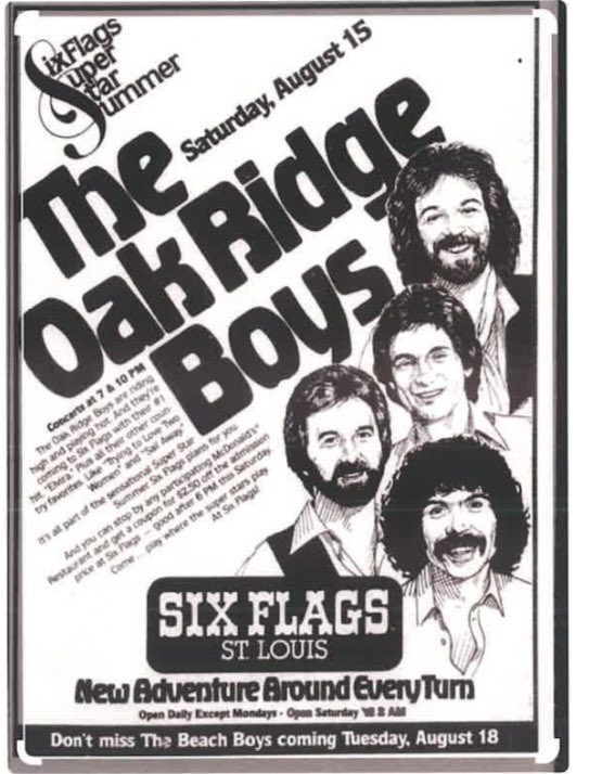 devinstruttmann's tweet photo. @oakridgeboys My first ORB concert was in 1981. Now, 43 years later I’ll be seeing you tonight in Steelville. Thanks for all the great shows and memories in between. https://t.co/GWdkmBxAbS