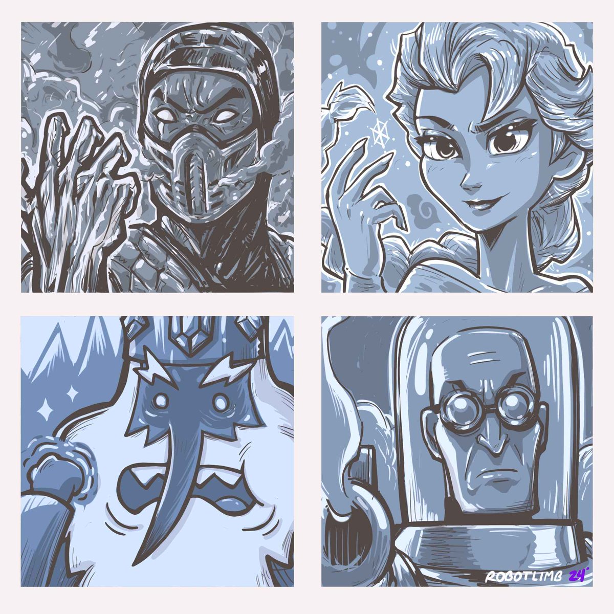 Hot-blooded Homies or Frigid Foes? More 4-Panel Fanart of RED and BLUE themes.
