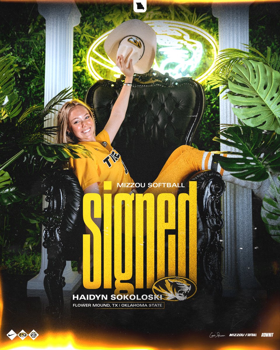 Welcome to CoMo, Haidyn Sokoloski‼️

Sokoloski transfers to Mizzou after making consecutive NCAA Women's College World Series appearances with Oklahoma State.

📰 bit.ly/3XEnNtS

#OwnIt #MIZ 🐯🥎