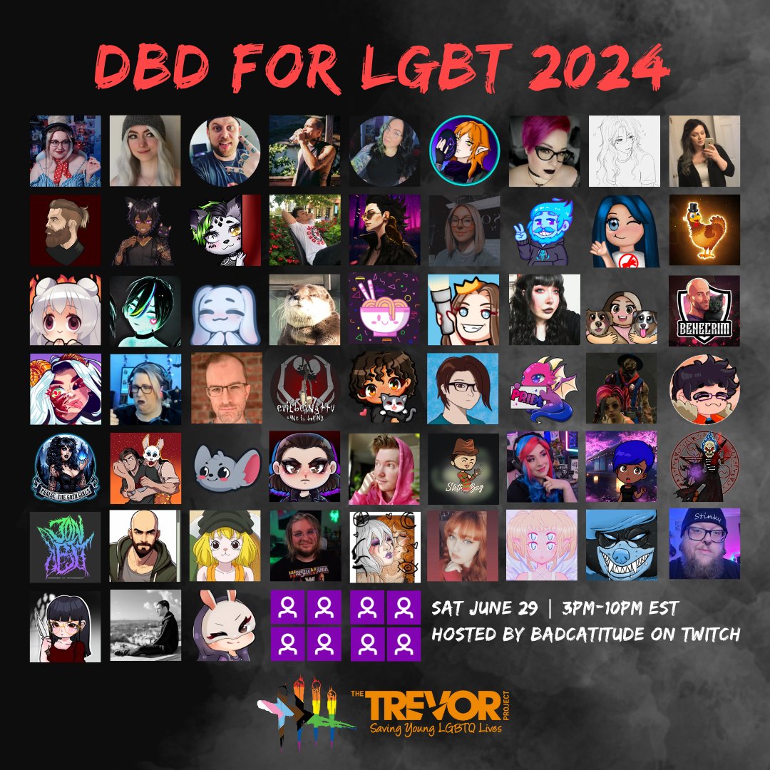 badcatitude_'s tweet image. One sleep until DBD for LGBT(QIA2S+)!!

I wanted to take a moment to thank everyone who has helped make this event happen (over 60 people!) to raise for @TrevorProject tomorrow!

When: 3pm-10pm EST
Where: twitch.tv/badcatitude

Thank you all so much!