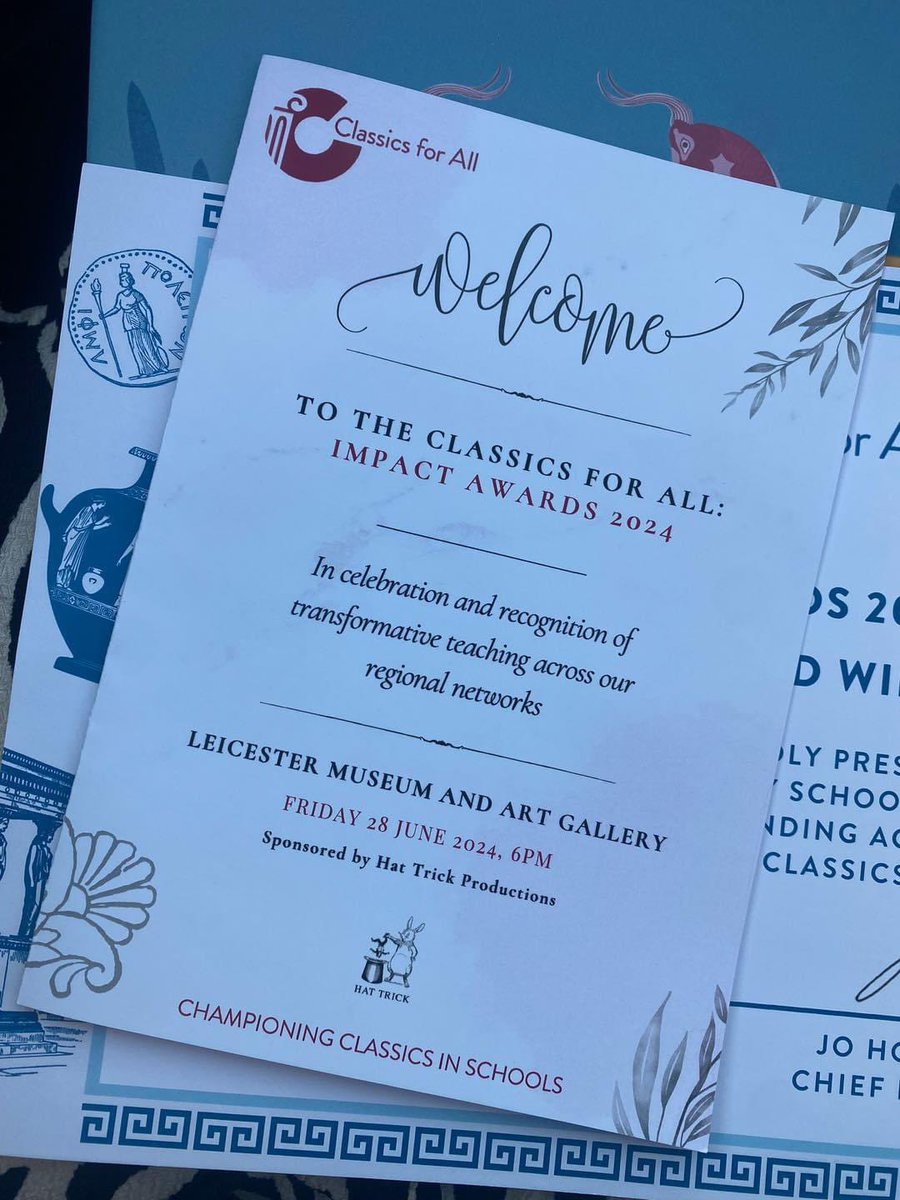 CambraiSchool's tweet photo. ‘Fortes Fortuna Adiuvat’ - Fortune Favours the Brave! 

Miss Adams was honoured to attend the @ClassicsNorth Impact Awards tonight as our school lead for Latin. We were thrilled to find out we are the regional winners! 🏛️🏆 
We❤️our unique languages curriculum! @Miss_R_Adams https://t.co/do7MZ8kiV6