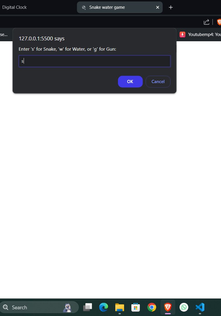 dev_ajay_87's tweet photo. Have some fun 😀 
let's try out this game  "Snake-Water-Gun Game"

#js #snakewatergun #game #webdeveloper 
Source Code🔗: https://t.co/A7LXDsxfEc https://t.co/JecuSO16rp