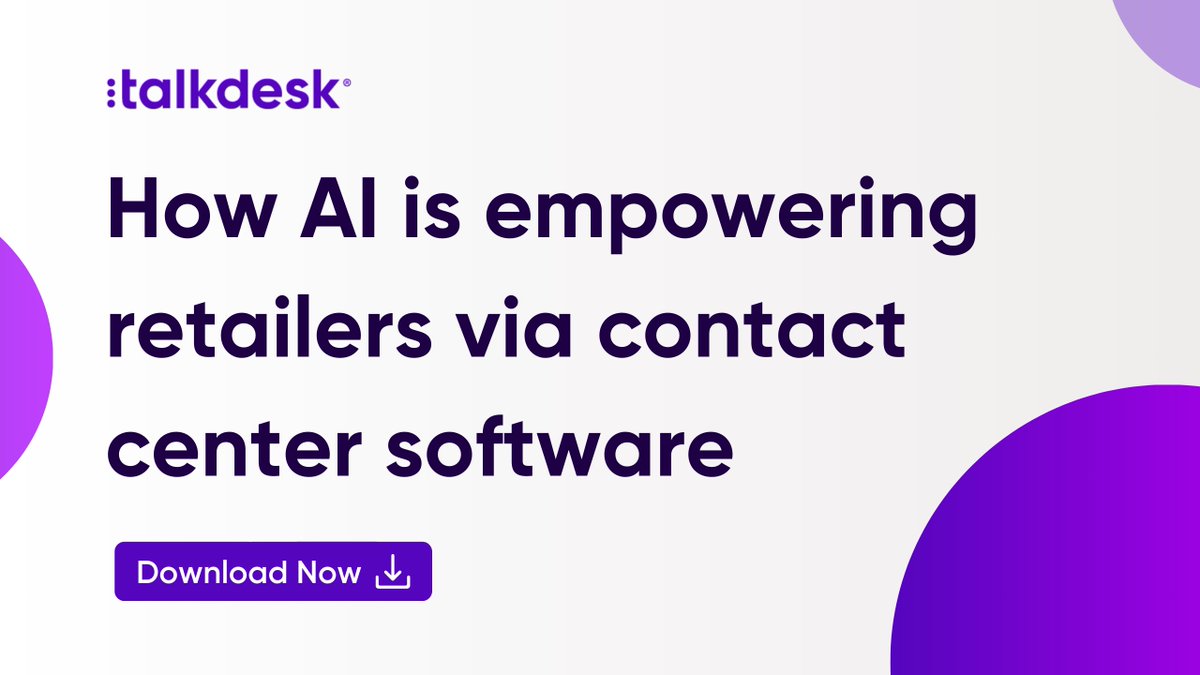 Are you looking for some insight into how AI empowers retailers to balance service and sales via contact center software?

Click below to download the report for free:

cxnetwork.com/contact-center…

#CXNetwork #Talkdesk #Retail #Revenue #AI #ContactCenter #CustomerService #CCaaS