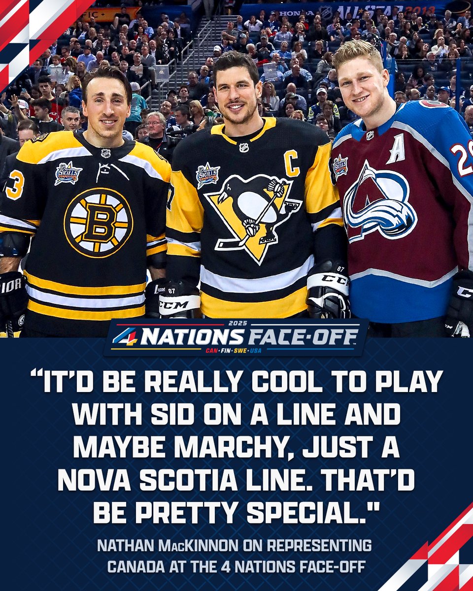 NHL's tweet photo. What nickname are you giving this potential line? 💭 #4Nations

(via The Jeff Marek Show on @Sportsnet) https://t.co/w6RTszJp2k