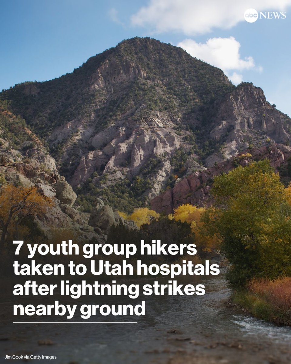 Seven members of a youth group hiking in Utah were transported to hospitals Thursday after lightning struck the ground near them. trib.al/XuwLRyu