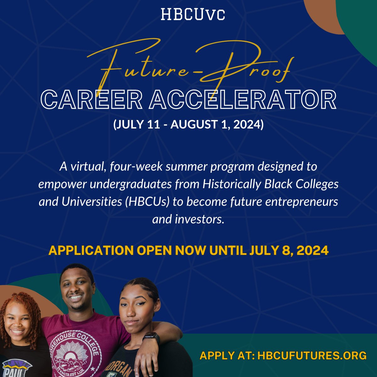 HBCUvc's tweet photo. You asked, we listened, and now we're looking for current #HBCU undergraduates to join the HBCUvc family! 🔥⁠
⁠
Apply for the HBCUvc Future-Proof Career Accelerator program—designed specifically for HBCU undergrads. ⁠💫⁠
⁠
Learn more at https://t.co/w7vLNML1oi https://t.co/5f0RdNHLYv