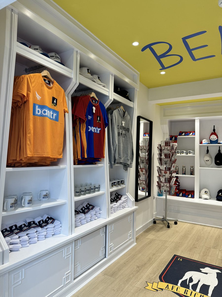 tedbeccapodcast's tweet photo. I got to go to the @TedLasso_Store today! The owner is a local who loves the show and her workers are so enthusiastic. There are so many great reasons to visit Richmond and this is one more. It is so cute 🥰 https://t.co/n4MKSfbzO1