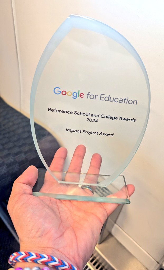scottdhayden's tweet photo. We are honoured to win the 'Impact Project Award' at the @GoogleForEdu Reference School and College Awards 2024 for our work at @bcot using #Gemini AI to support Teacher Wellbeing since May 2023. We are committed to using AI to enhance and augment teaching and learning 😎🏆🎉 https://t.co/g5eX69cyCi