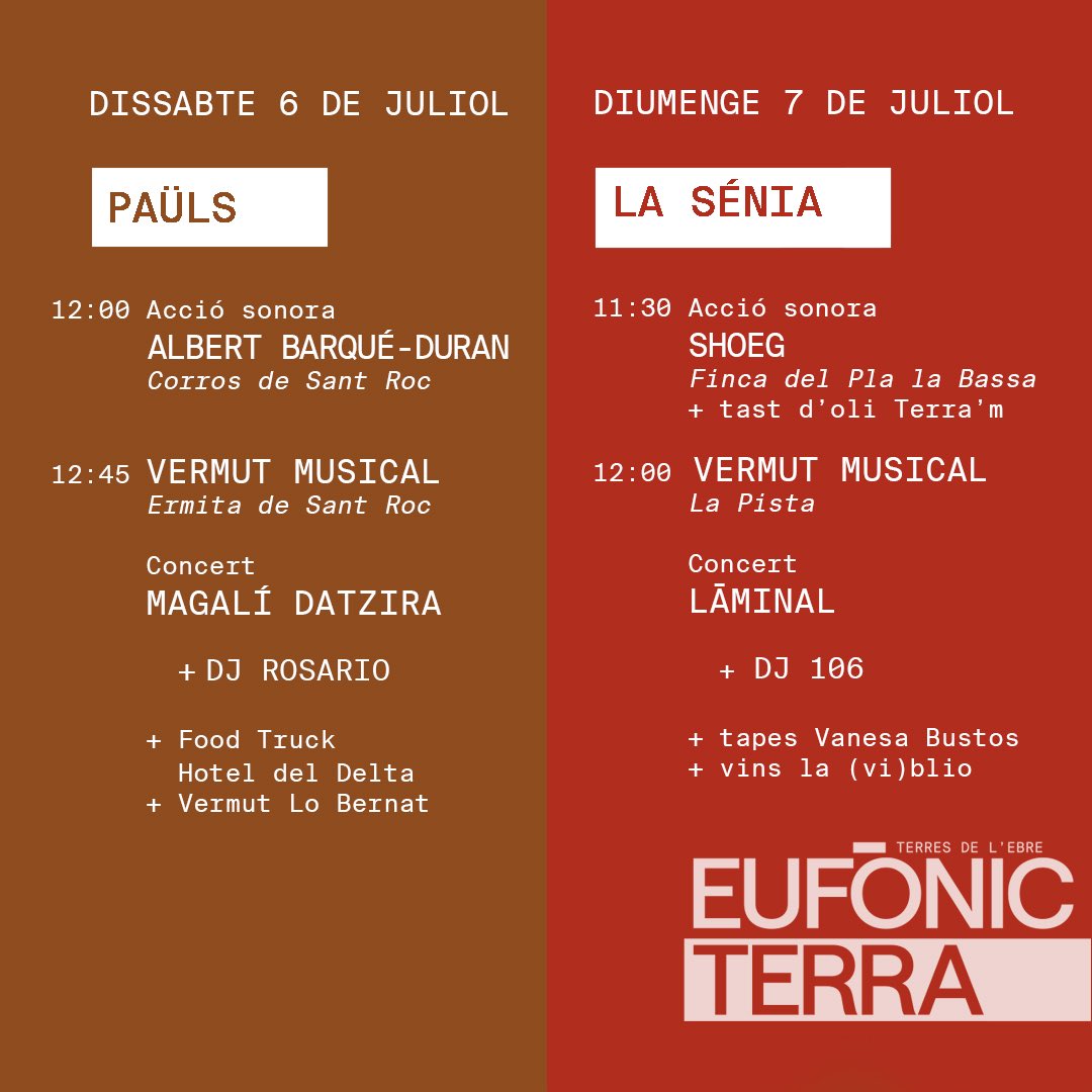Avui tinc una cosa que contar!

La setmana que ve comença el festival #EufònicTerra <a href="/eufonic_fest/">Eufònic</a> amb una programació de concerts i accions sonores vinculades al paisatge, al patrimoni i a la gastronomia

I estic molt contenta per participar-hi.