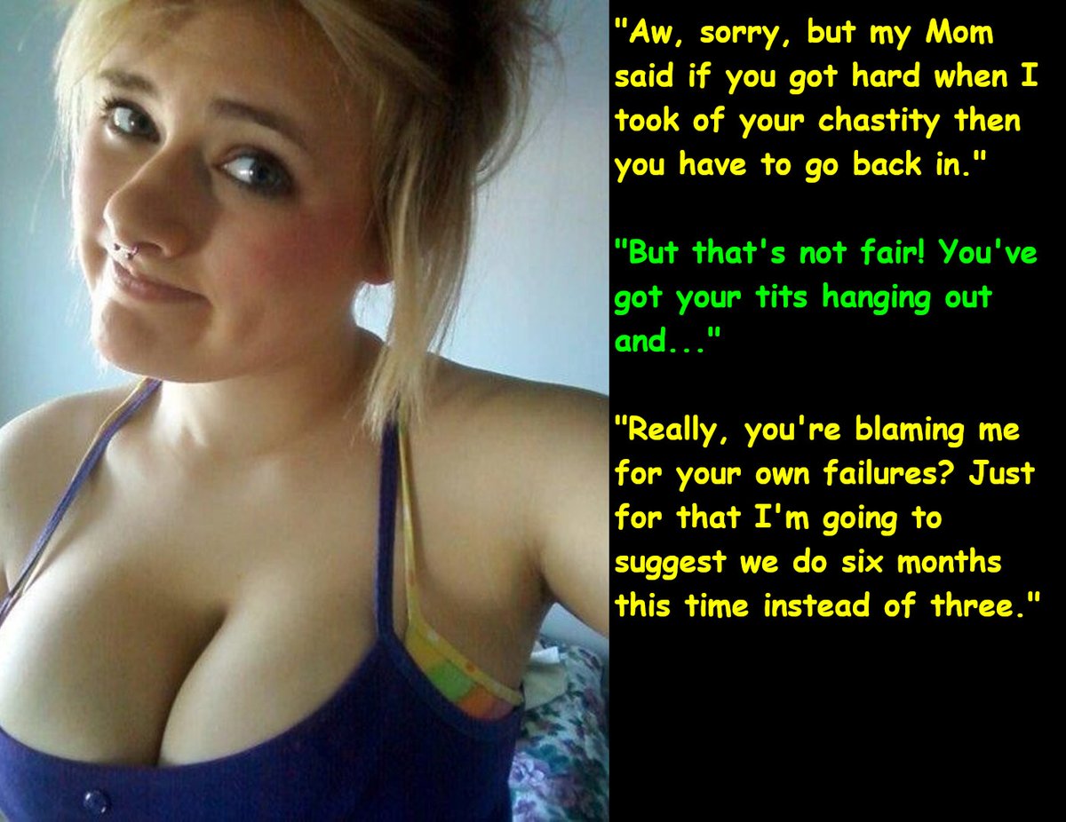 Captain Captions! on X: Now that youre locked up again lets go watch  some of that porn you like. caption femdom chastity  t.coThpqTvsncb  X