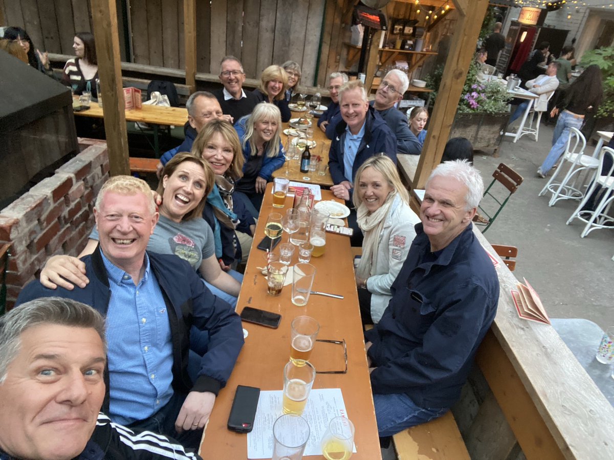 Old athletics gits on a Friday night outing.