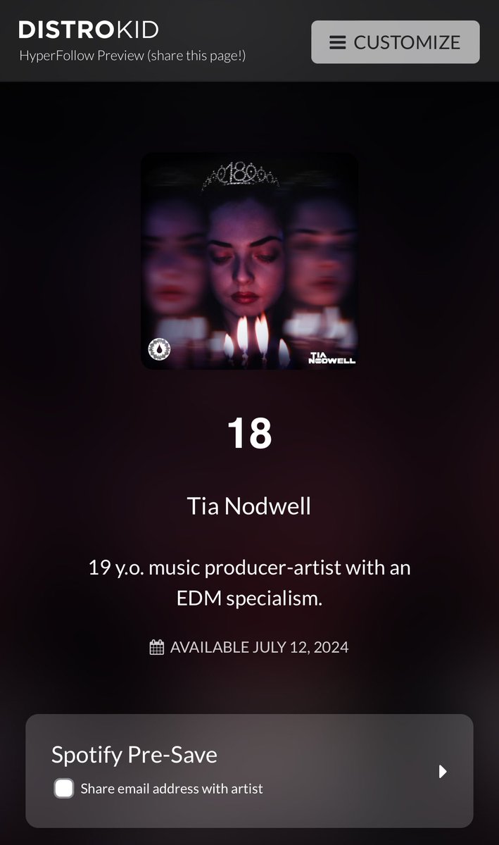 18 SPOTIFY PRE-SAVE - distrokid.com/hyperfollow/ti…
#newmusic #electronic #musicproducer  #edm #artist #Spotify