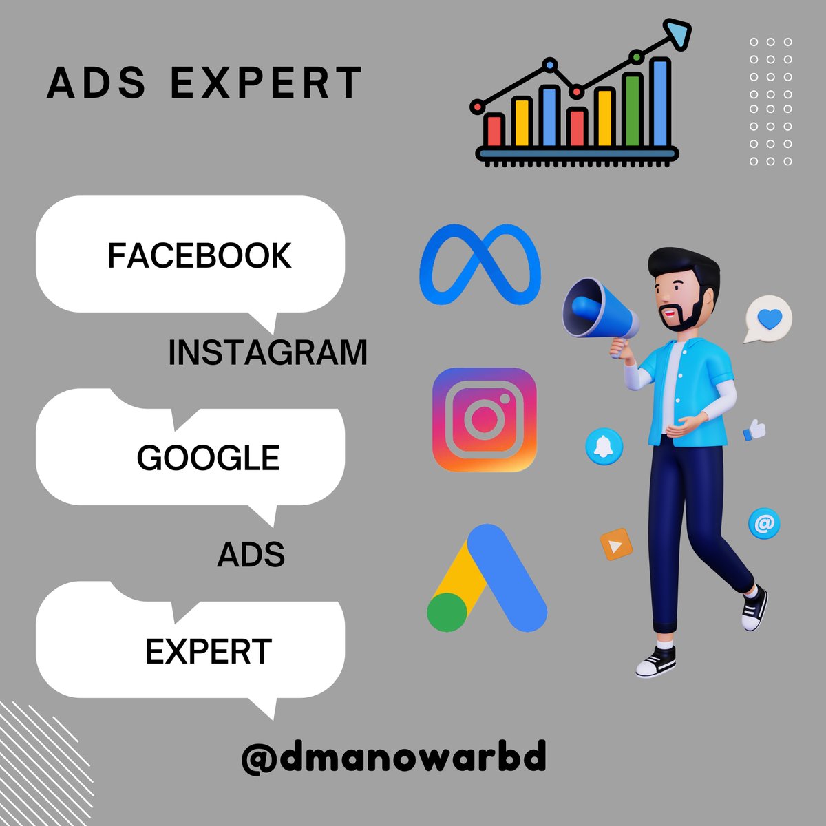 dmanowarbd's tweet photo. 🚀Digital Ads Specialist.📊
Maximize ROI with expertly crafted Facebook, Instagram, and Google Ads campaigns. Drive growth and engagement with targeted strategies tailored to your business goals. Let's elevate your online presence together.💥

#digitalmarketer  #adsexpert  #Work https://t.co/yypuWLsxeU