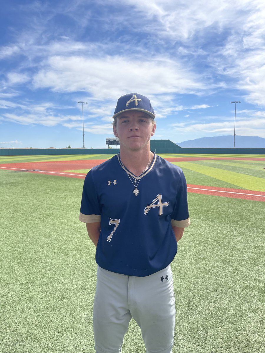 FiveToolNM's tweet image. F: @AbqBaseballAcad 2025 Navy 10, BYBSA Bird Dogs - Tabor 0
PoG: @guscook_5 5 IP, 4K, 1 H, 0 ER | 2-3, 2B, RBI, R