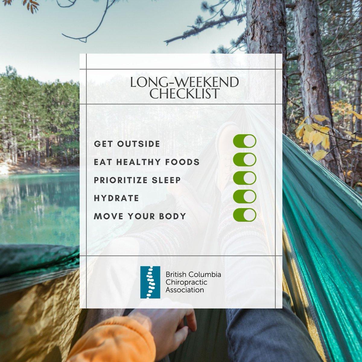 Wishing you a safe and healthy long weekend! 

#BCChiro #LongWeekend