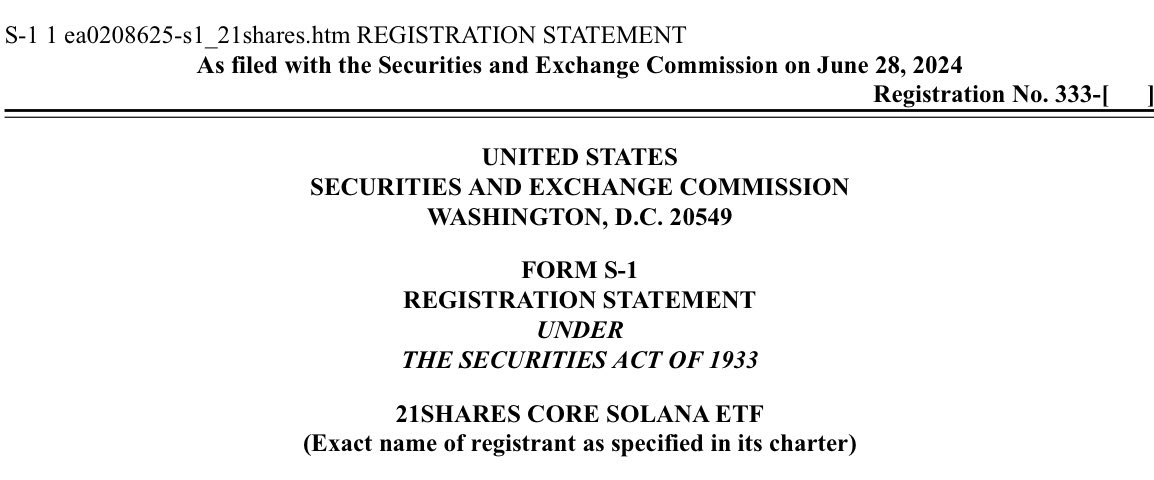NateGeraci's tweet image. We have another spot sol ETF filing…

This one from 21Shares.

Here we go again.