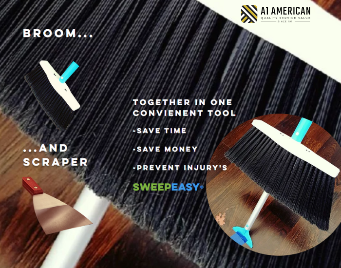 Experience the cleaning revolution with SweepEasy® Scrape and Go Broom – as seen on Shark Tank! 🦈✨ Tackle tough messes effortlessly with its 2-in-1 design. Upgrade your cleaning routine today! ow.ly/mQ0j50SplEm 💫 #Hospitality #SweepEasy #SharkTank #A1American