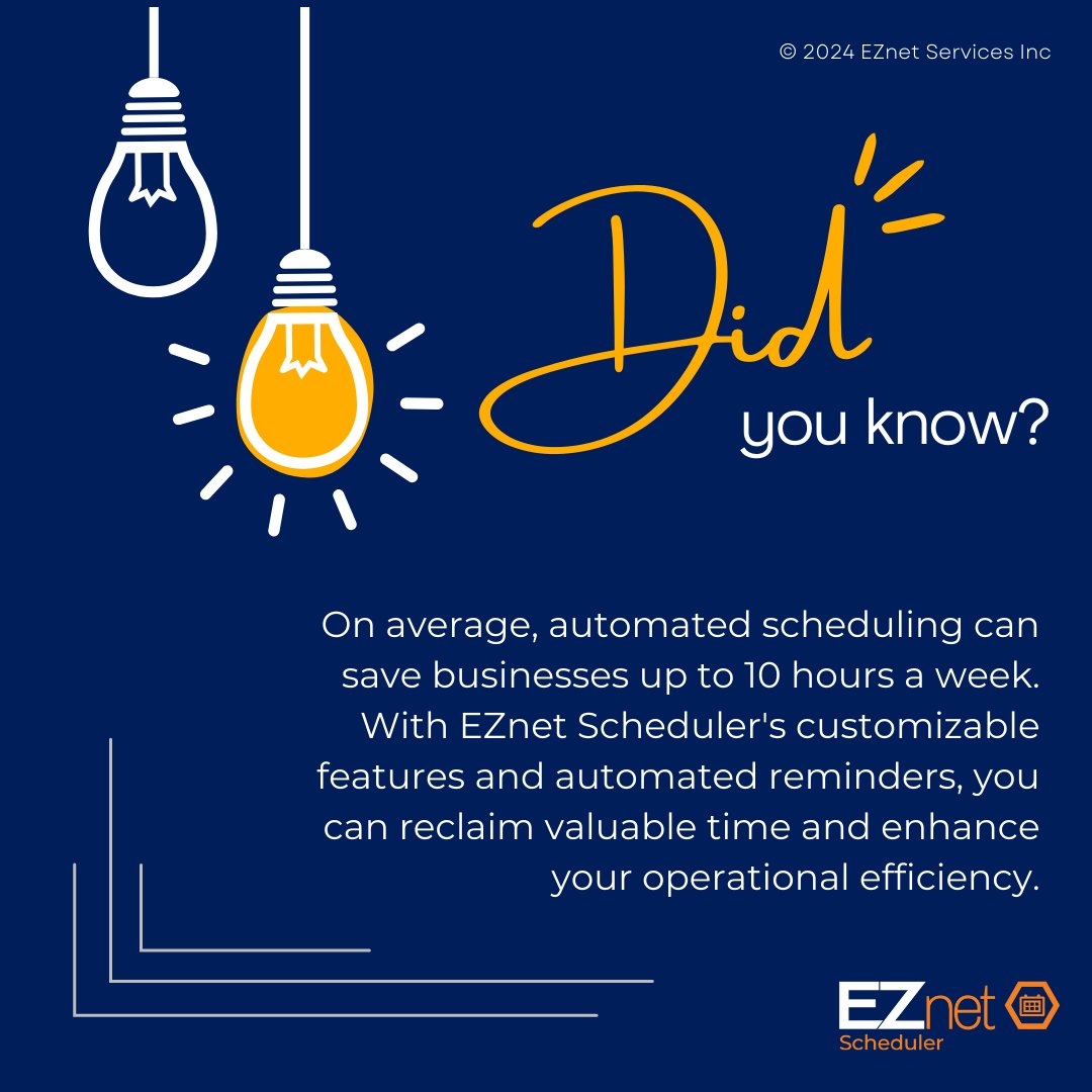 Scheduler_EZnet's tweet image. Reduce no-shows by setting up automated reminders with EZnet Scheduler. Keep your clients informed and your schedule on track.

Schedule your FREE demo today: eznetscheduler.com/Calendar/EZnet…

#QuickTip #Scheduling #EZnetScheduler #Productivity #ClientManagement