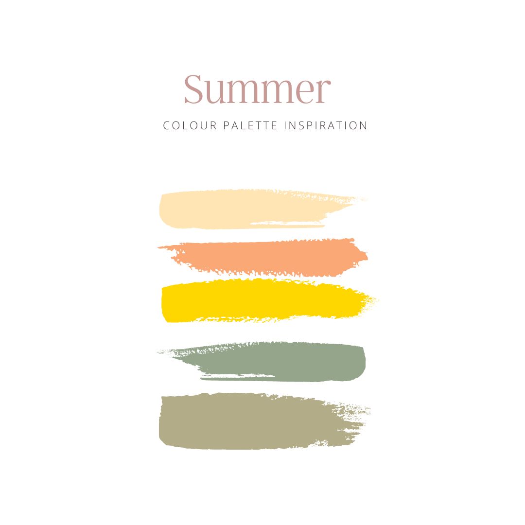 July’s Colour Palette: Shades of peach, shades of sage green, and gold. Perfect for a warm and elegant summer wedding. 

#WeddingColours #ColourPalette #WeddingInspiration
