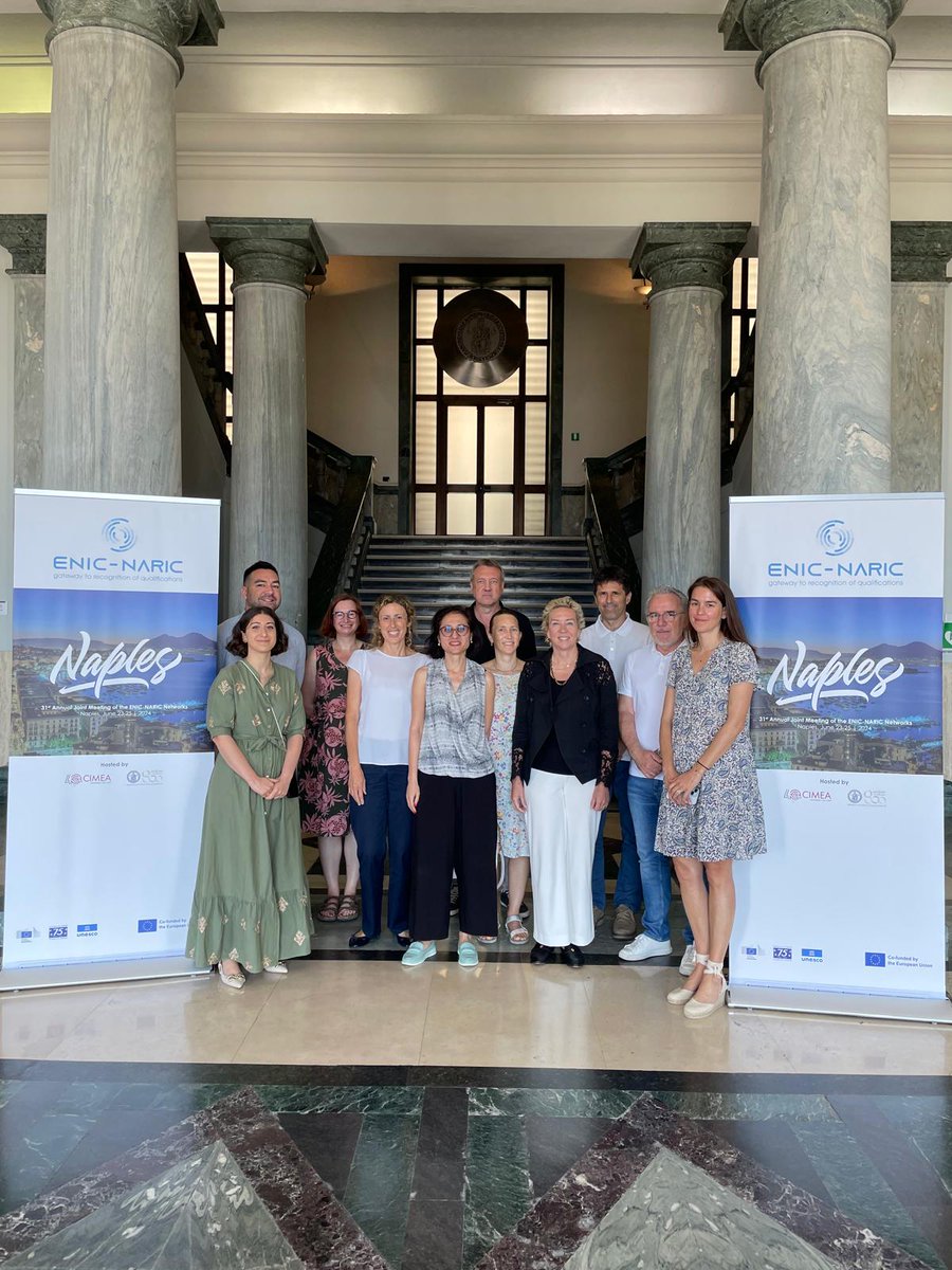 CIMEA_Naric's tweet photo. A few days from the end of the ENIC-NARIC 2024 Annual Joint Meeting in Naples, @CIMEA_Naric staff want to deeply thank each one of the participants, speakers and co-Secretariats (@CoE_Education, @EU_Commission, @UNESCO) for the lively exchange of knowledge, practices and ideas, which made the #ENJM2024 a very fruitful meeting.

The meeting was the occasion to celebrate 40th years of recognition as a way of support mobility in Higher Education and dialogue at international level, and to build another step together in our common networks’ history of cooperation and innovation in the NARIC network and at CIMEA.

@ENIC_NARIC