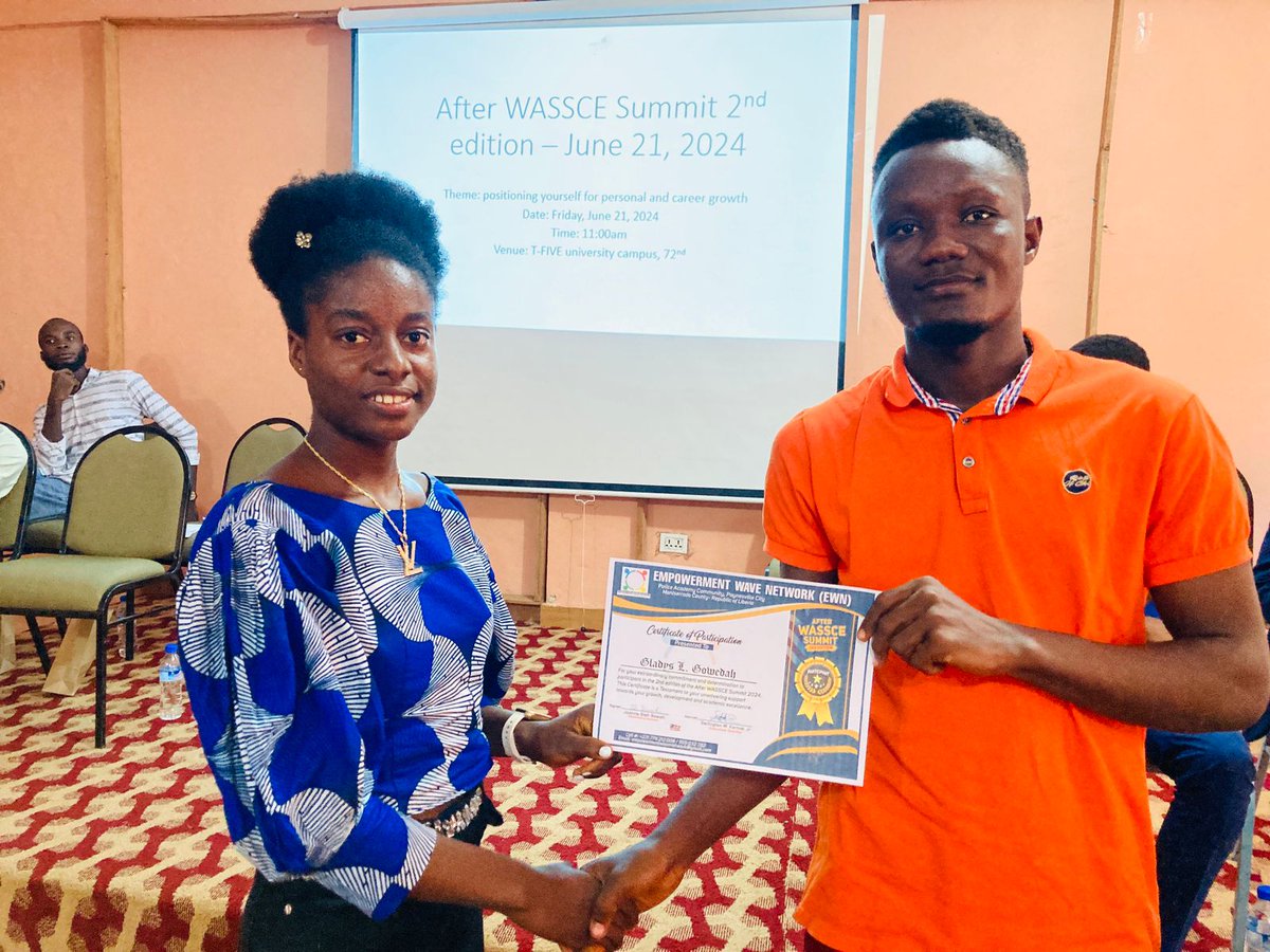 MusaSpenklin's tweet photo. I had the honor of serving as a panel guest at the second edition of the Empowerment Wave Network  After WASSCE Summit On June 21st. The theme for this year was "positioning yourself for personal and career growth". It was truly an enlightening experience for soon to be graduates https://t.co/hYcVtKgsfD