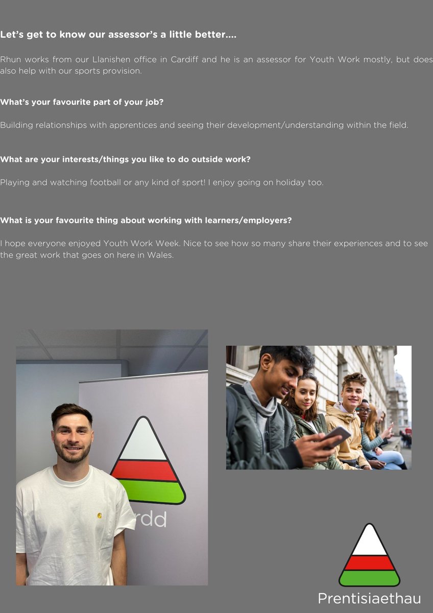 PrentisUrdd's tweet photo. Dyma Rhun Garner, ein Cydlynydd ac Asesydd Gwaith Ieuenctid.

Here's Rhun Garner, our Youth Work Co-ordinator and Assessor. 

@urdd

#WythnosGwaithIeuenctid2024 https://t.co/sQpNzFEn51