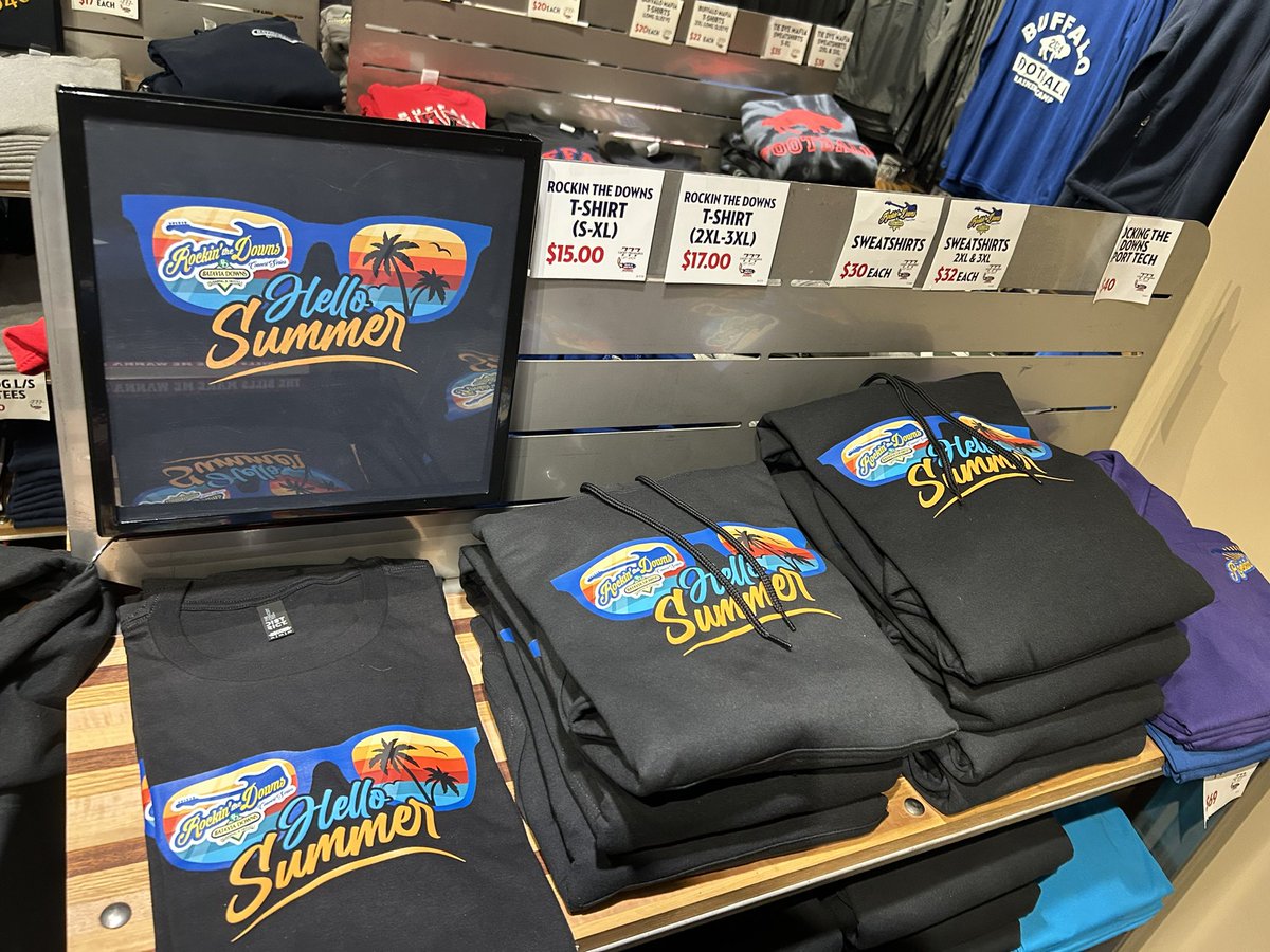 BataviaDowns's tweet image. Hot off the presses! ☀️😎 Check out our brand new #RockinTheDowns merch at Lucky Treasures Gift Shop! 

Grab your gear &amp;amp; rock some summer vibes! #concertmerch