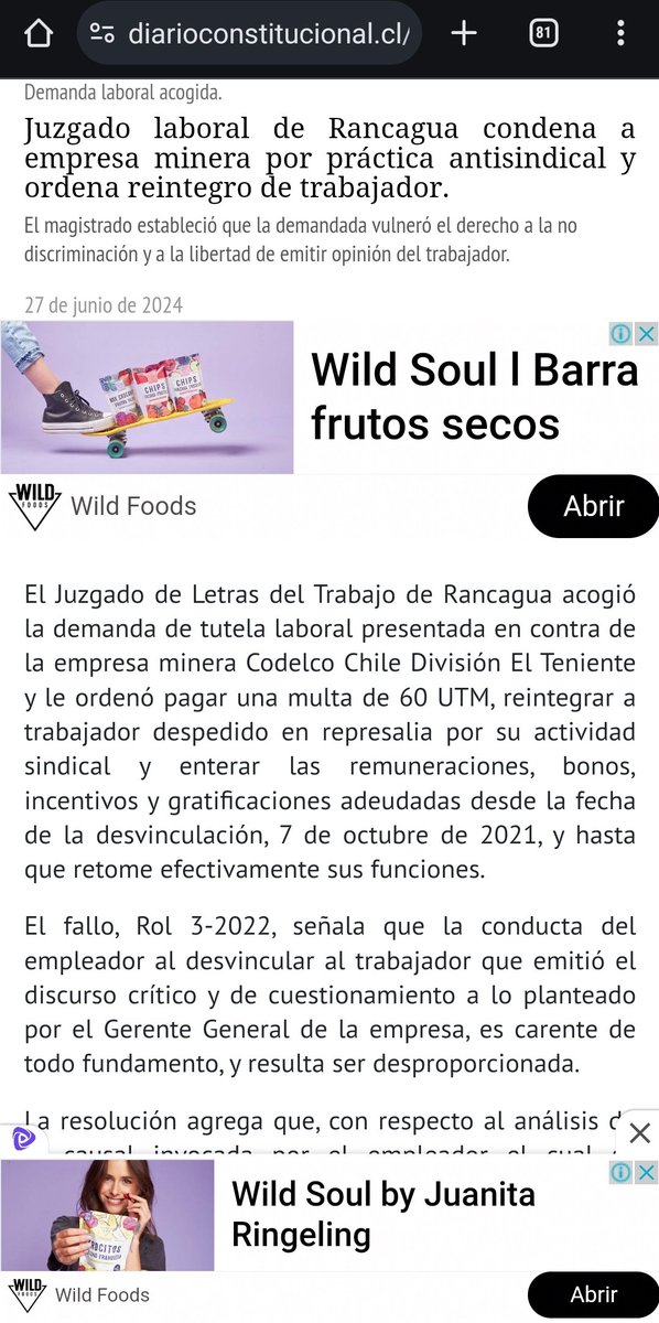 Exo_de_Codelco's tweet photo. Luego de casi 3 años sale a la luz @CodelcoChile y sus #PracticasAntisindicales. Seguimos 22 trabajadores en juicio por la misma causa!
@OITconosur @GobiernodeChile @chvnoticias @meganoticiascl @maximopachecom @24HorasTVN  @GabrielBoric @MinMineria_cl @MintrabChile @MinjuDDHH https://t.co/ggBgsjVDWh