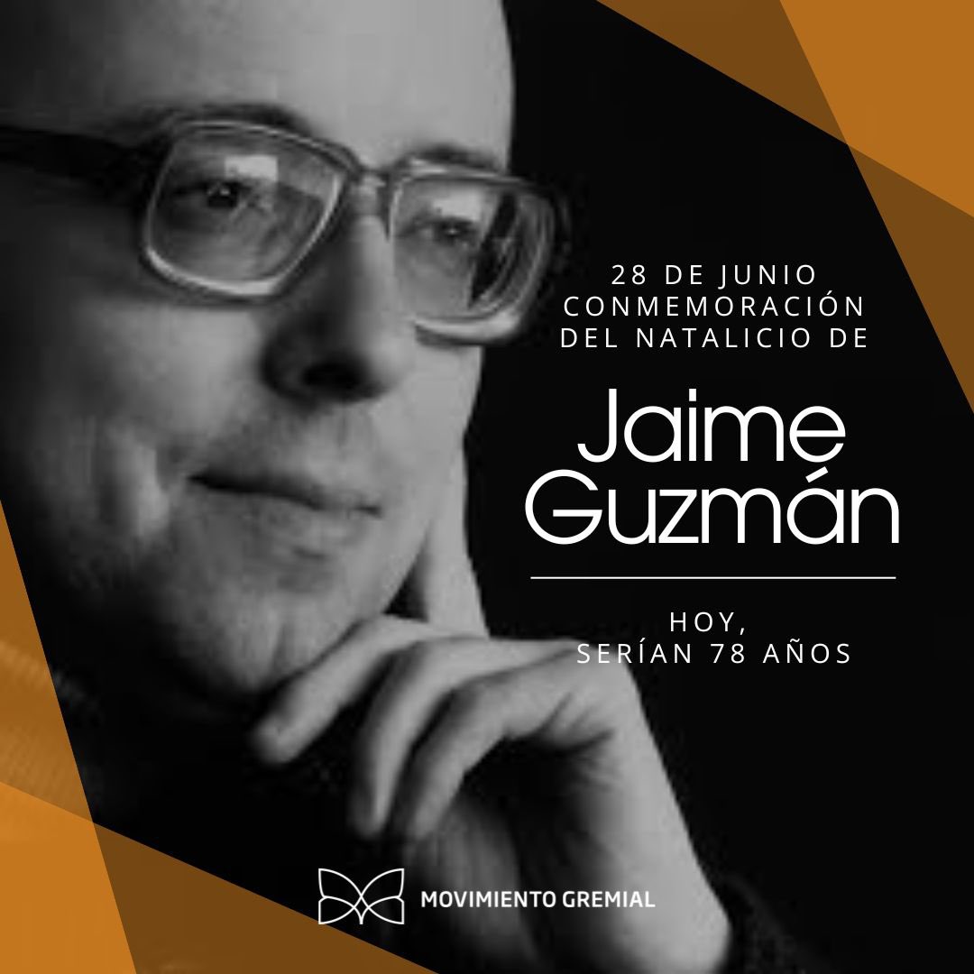 mguc's tweet image. Hoy conmemoramos a Jaime Guzmán, nacido el 28 de junio de 1946, fundador de nuestro movimiento. Su influencia perdura en cada una de las generaciones gremialistas, transformándose su legado en irreductible🧡