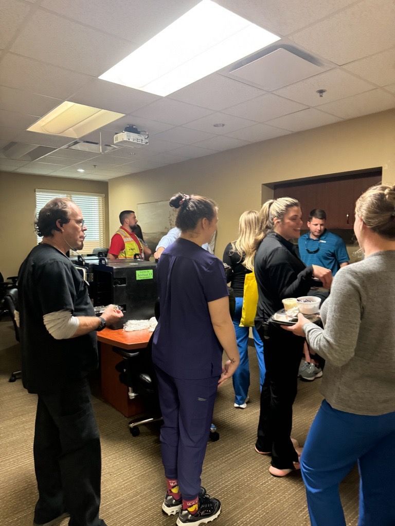 RALINassociates's tweet photo. The past two weeks have been monumental for @TannerHealthSys and RaLin! Our Patient Tower project team provided lunch to the ER staff as a thank you, and we celebrated the open house of the Roy Richards, Sr. Cancer Center! We are excited to be a part of the work Tanner is doing! https://t.co/1niK9b9YlC