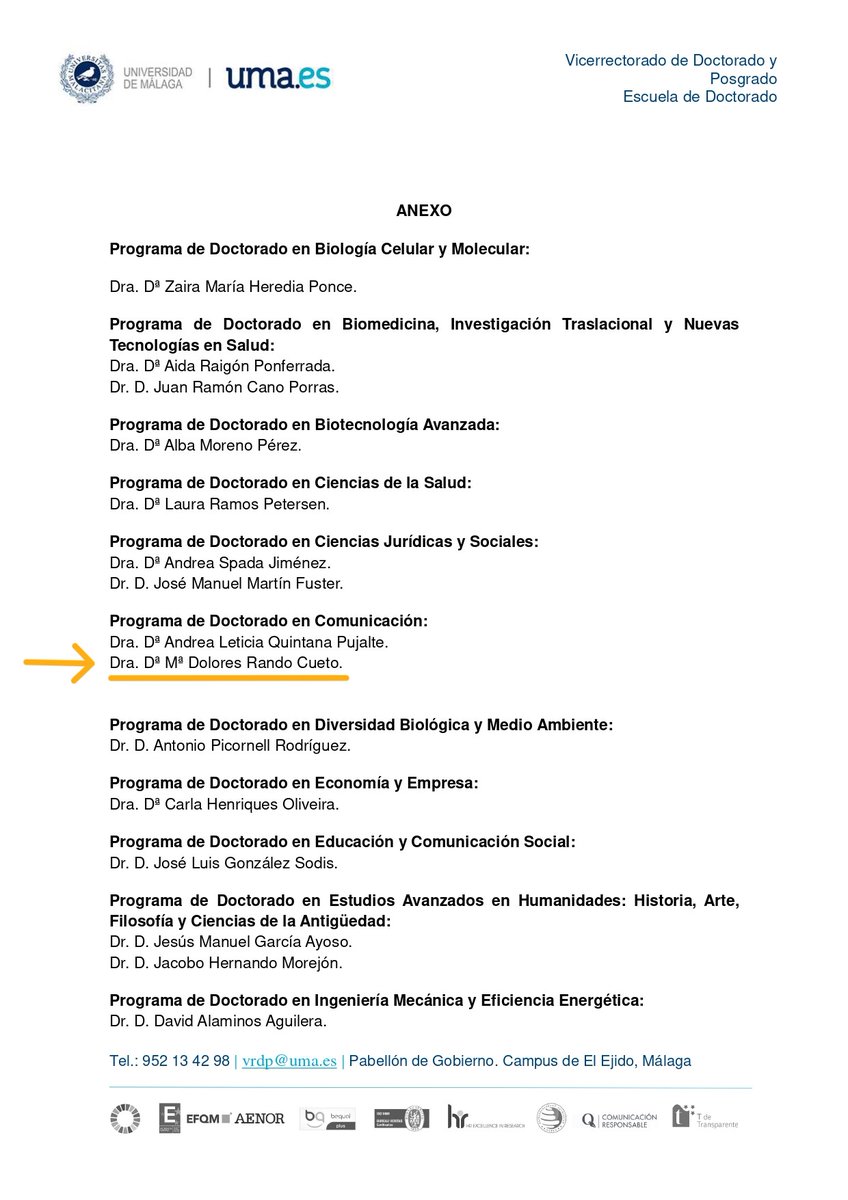 lrandocueto's tweet photo. Publicada la lista de Premios Extraordinarios de Tesis Doctorales de la @InfoUMA. Satisfecha por estar en ella y agradecida a quienes soportan mi ritmo y, cómo no, a sus artífices, mis directores, a los que tengo la suerte de llamar amigos, @carlosdlheras y @FrancisPaniagua. https://t.co/pp8L6duJhV