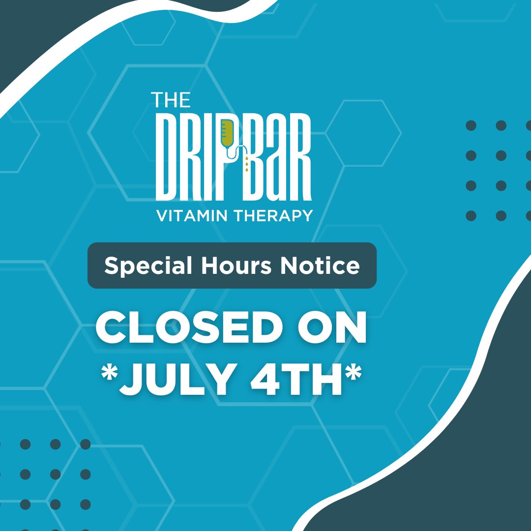 thedripbargsonc's tweet photo. Just a reminder that we will be closed on July 4th for Independence Day! 
We will be back open on July 5th (regular business hours) to serve you!
Happy Fourth Everyone! https://t.co/FqAJKALOiw