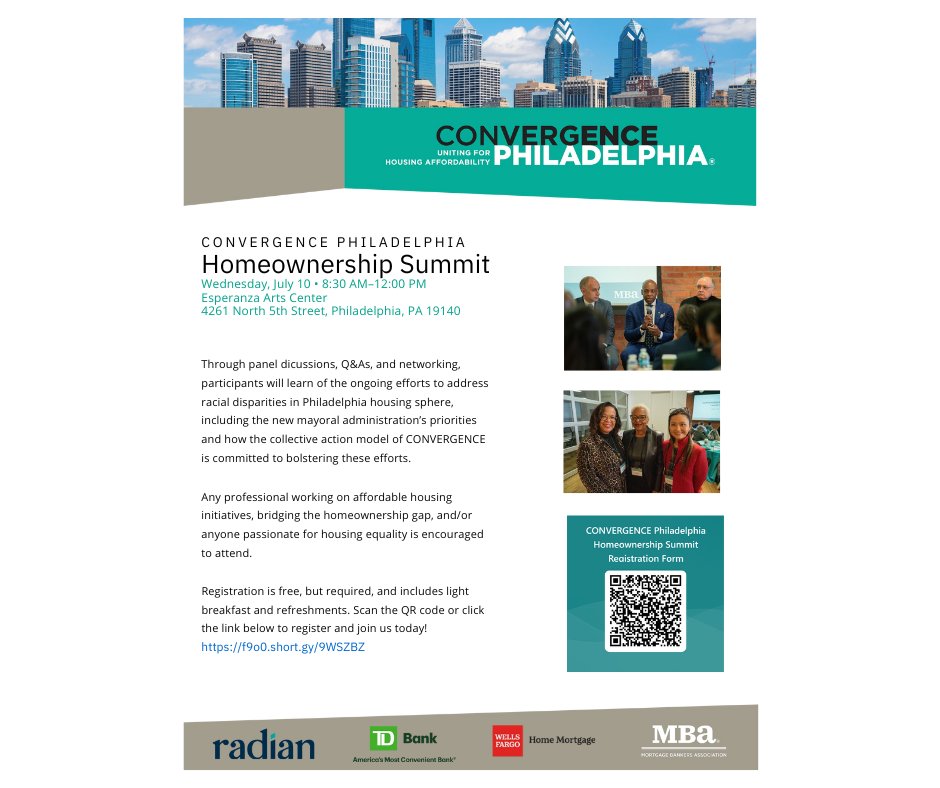 Join @UAC_CED on July 10th for the Convergence Homeownership Summit!  Celebrate Convergence Philly's 1-year anniversary &amp; discuss tackling racial disparities in housing. Learn about new mayoral priorities &amp; how CONVERGENCE drives action for housing equality.
