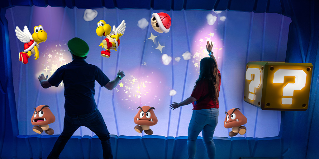 Elevate your experience with your Power-Up Band™ at the new Frosted Glacier interactive in SUPER NINTENDO WORLD™. Commemorate the 1-year anniversary with a purchase of the special-release Golden Power-Up Band™, while supplies last. Get details: spr.ly/6013g026x