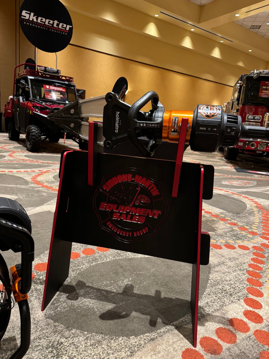 SiddonsMartin's tweet photo. We are all set up and ready to welcome attendees at the State Firefighters' and Fire Marshals' Association of Texas annual conference in San Marcos, TX. We have a fleet of trucks and loose equipment products for you to see! Come see us. #siddonsmartin #sffma https://t.co/lWKEIvmwfW