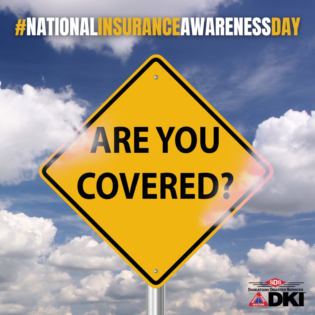 Today is #NationalInsuranceAwarenessDay - your annual reminder to review your policy and ensure you have the right coverage should your property be affected by disaster!

If disaster strikes your home or business, visit saskatoondisasterservices.com