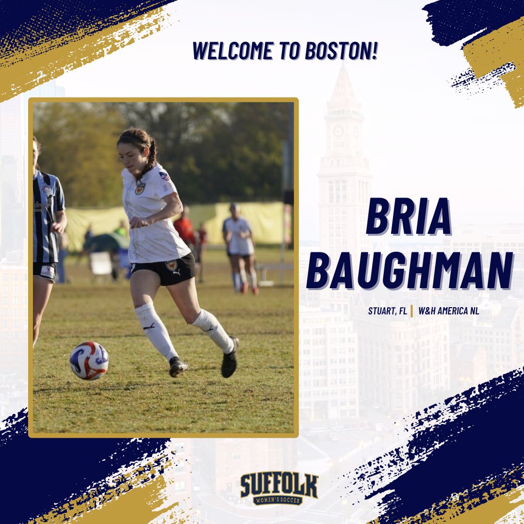 Welcome Bria! 
—
Another stellar addition to our 2024 class! A native of Stuart, FL, Bria is a hard tackling defensive mid/ defender that plays her club soccer for <a href="/w/">Brian Jones</a>.h.america NL. Welcome to Boston!
 #suffolk | #ncaad3 | #boston