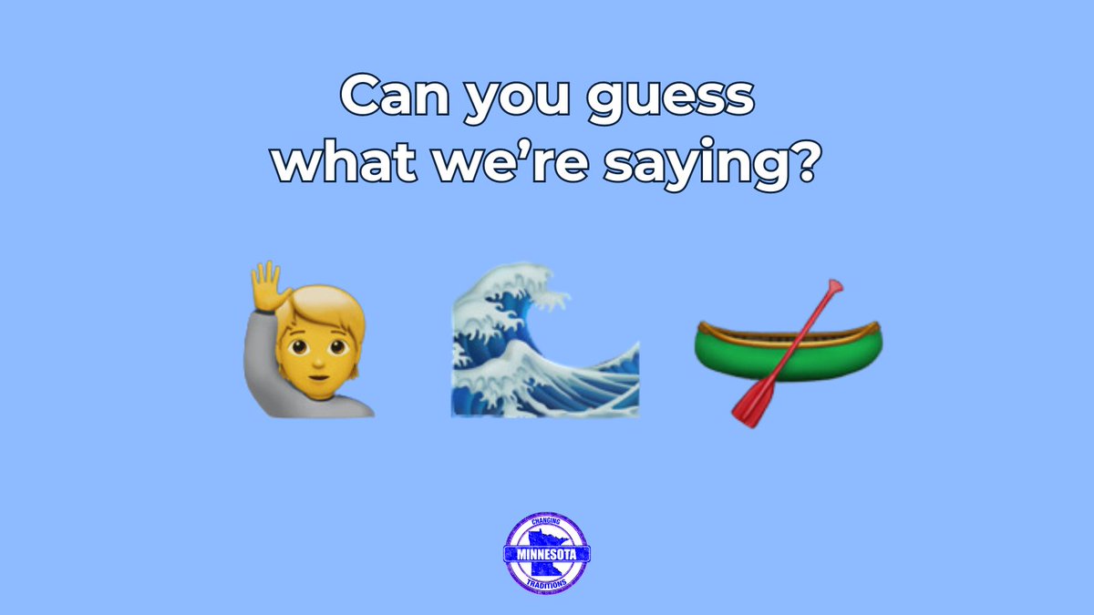 MNTraditions's tweet image. 🙋🌊🛶

Happy World Emoji Day! Can you guess what we're saying?

#WorldEmojiDay #MinnesotaTraditions #MNTraditions