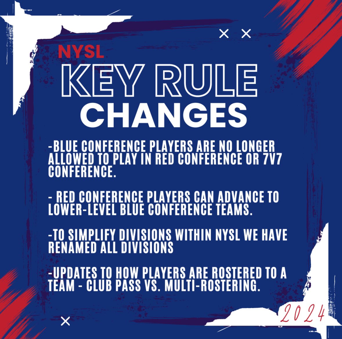 Check out the changes for Fall NYSL! Learn more at nysleague.org